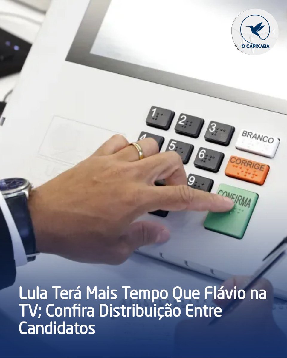 ocapixabaes's tweet photo. O presidente Lula terá mais tempo de propaganda eleitoral na TV, garantindo cerca de 5 minutos e 32 segundos. Já Flávio Bolsonaro ficará com aproximadamente 4 minutos e 20 segundos. As eleições prometem agitar!

Fique por dentro das novidades, link na bio

#eleições2024 #politica https://t.co/fSnX5UMKLi