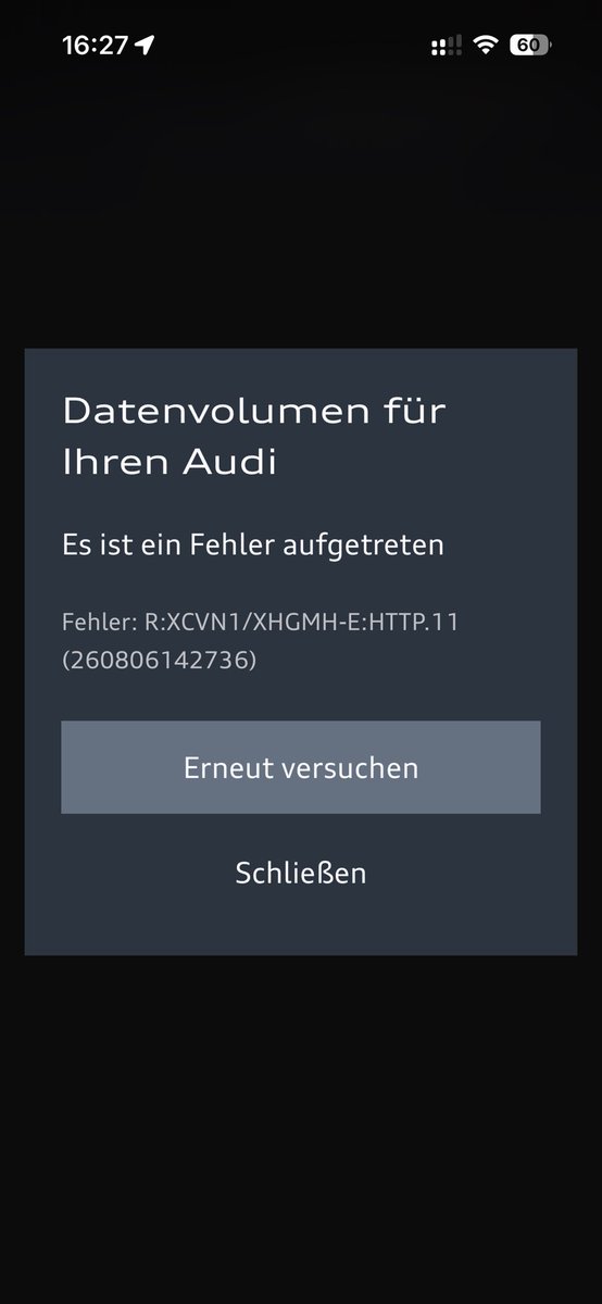 Begnar2000's tweet photo. @AudiOfficial 
Are there known problems with your app https://t.co/tub9I5ieMy