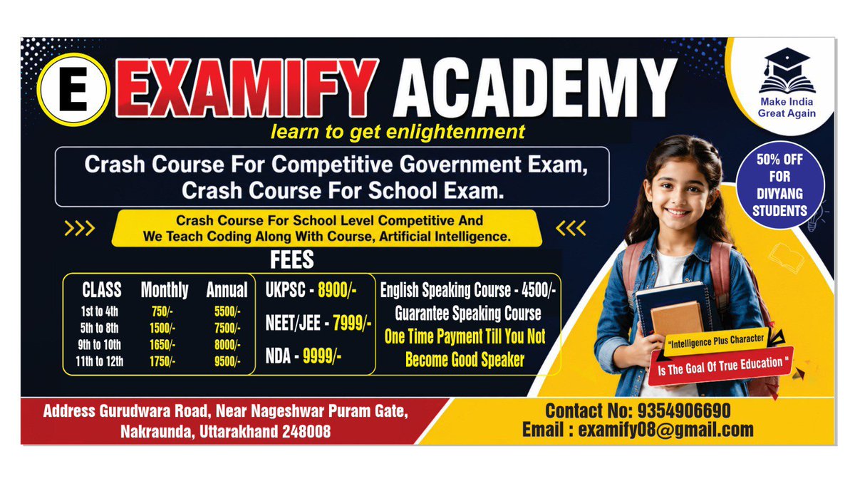 aman177117's tweet photo. 50 percent off to Divyang students,, and more offers for Girl child and tribal students,, #tribes @MIB_India @MSJEGOI , this is our new endeavour, support us,, we will empower education to marginalise section of society https://t.co/VetKWj8ptZ