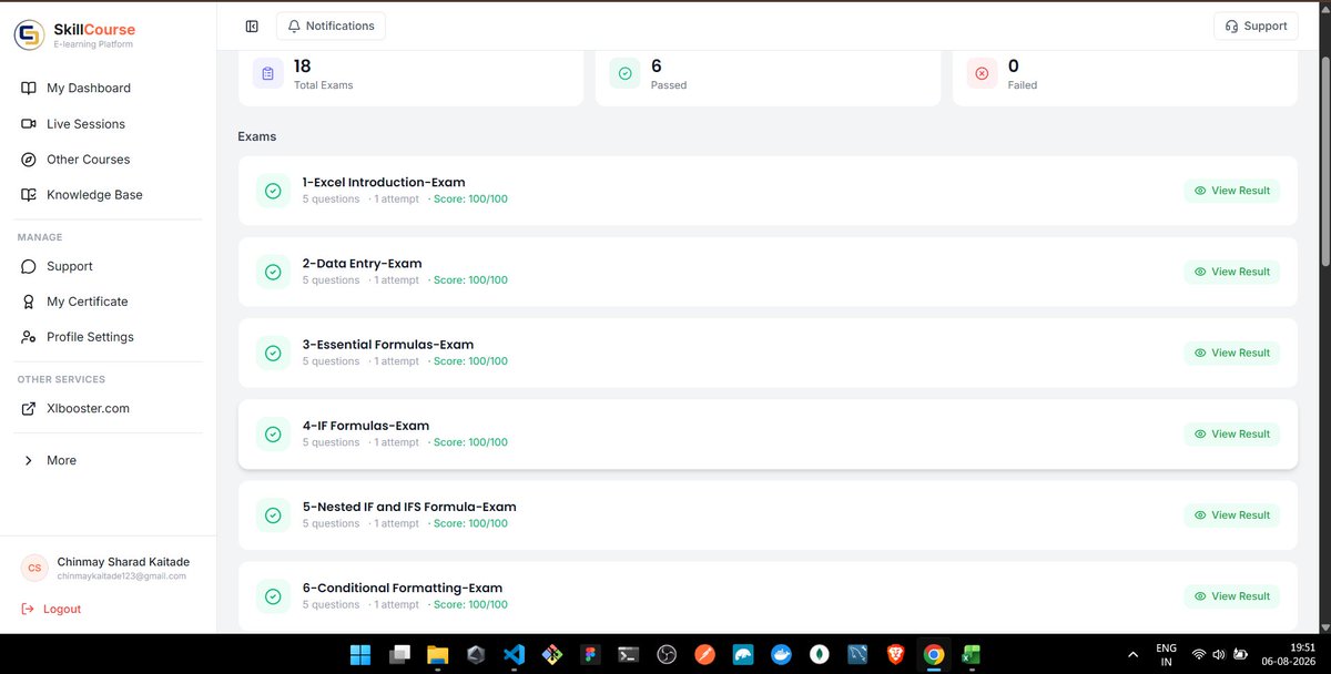 chinmaydotcom's tweet photo. Learning Excel from Basic to Advanced with AI while continuing my web development journey. 

Progress so far: ✅ 6 test down out of 18 tests.

My goal is to finish the course within a week and strengthen my data analysis skills.

Learning never stops. 🚀
@Satish_Dhawale_ https://t.co/dIQfOprYnW