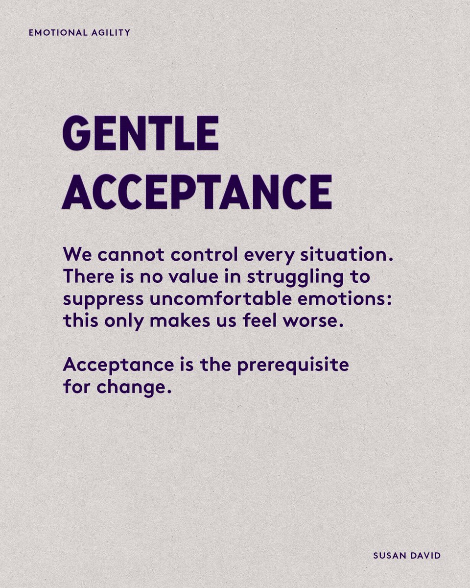 SusanDavid_PhD's tweet photo. Gentle acceptance is an essential part of showing up. 

It's about giving the world permission to be as it is, because it’s only when we stop trying to control the universe that we can make peace with it. https://t.co/ryl6JpMYCn