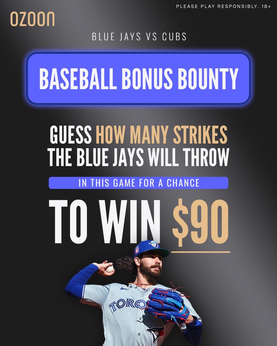 Ozoon_CA's tweet photo. How to enter ⤵️

• Follow @Ozoon_CA
• 🔁 and reply below, we’ll pick a lucky winner

#WellPlayed ➡️ https://t.co/fmrn1yfQZj

*Must enter before end of 1st inning, be 🇨🇦 and 18+ If no one guesses correct, the pot will grow by $10*

Terms and Conditions: https://t.co/aVGEE1SRJF https://t.co/Q7GCw1dxCE