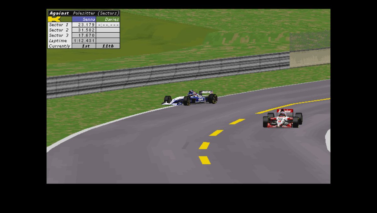 Gp2Joey's tweet photo. 30/3/1996
#F1 Rd2/16 #BrazilianGP
SAT QUALIFYING
1:40pm
🟨YELLOW FLAG
⚡️DAVIES SPINS AGAIN!
#Katayama emerges from the pits right in front of #GP2Joey who takes evasive action and hits the barrier before going again...
#RetroF1 #Retrogaming #RETRO #Formula1 #GrandPrix https://t.co/vNFjZ5IYZr