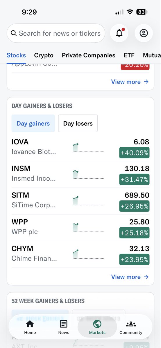 TraderSilver1's tweet photo. $IOVA top gainer 👍🍺 https://t.co/d9ffoEUikb