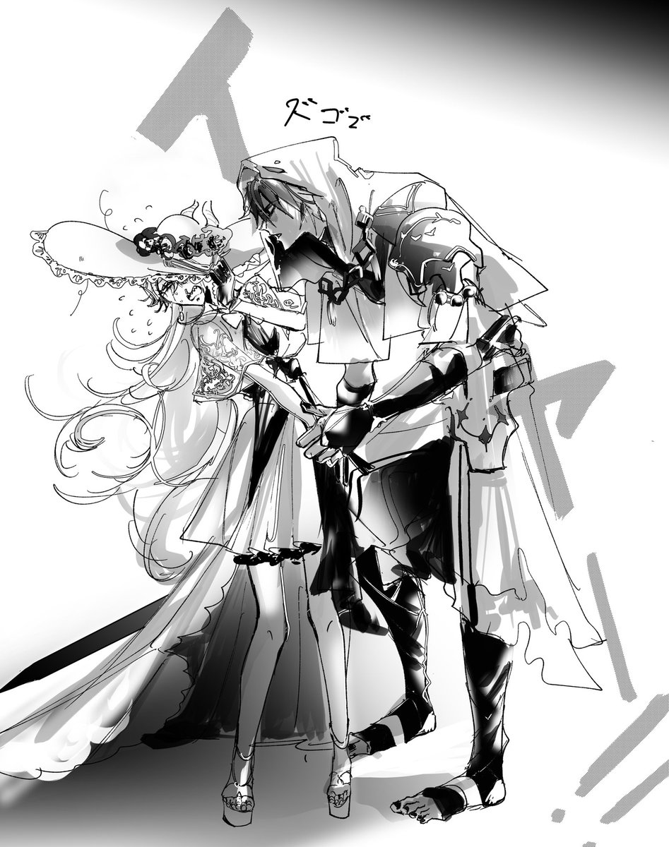 masao29_'s tweet photo. (謎絵)
でかくてつよい　と　ちいさくてかわいい※アズラオル風味 https://t.co/18xDgoRlOD