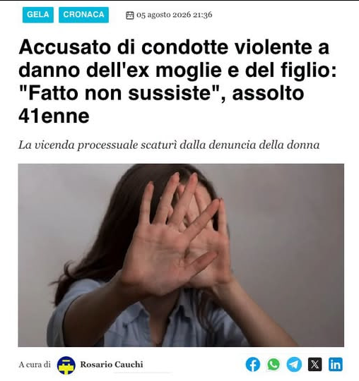 lafionda_com's tweet photo. • Accusato dalla ex moglie di #violenze su di sé e sul figlio;
• assolto: il fatto non sussiste.
Miliardesima denuncia fondata sul nulla: esclusi i comportamenti violenti e gli atti persecutori.
#falseaccuse, il flagello del terzo millennio.
https://t.co/PnHrwkZQek https://t.co/UusckC1r7o