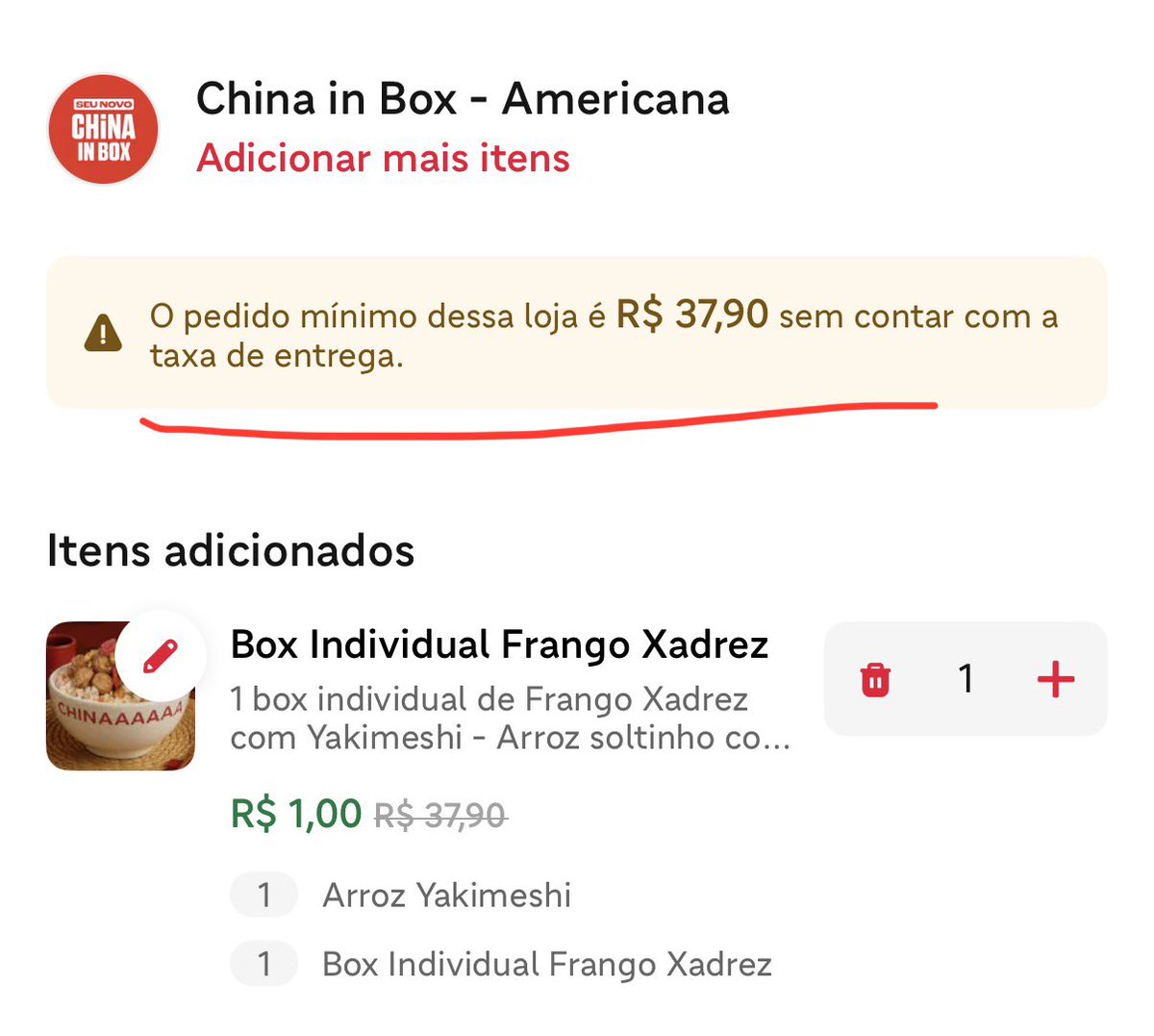 pvmlhs's tweet photo. ifood: china in box por 1 real vemm 😍❤️
ifood também: ahhh mas precisa gastar pelo menos 38 reais pra usar a promoção, tá? 😅😳

vocês deveriam ter vergonha @iFood https://t.co/tTWdqa1HMJ