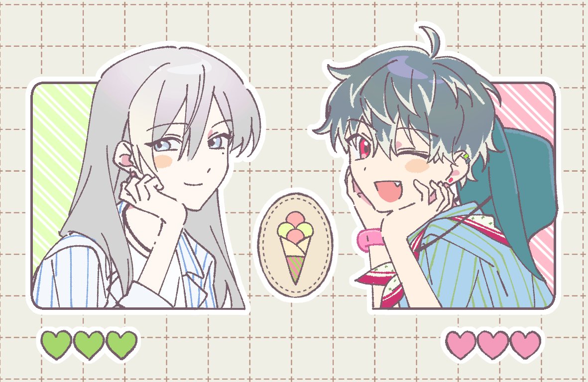 0ndo_S2's tweet photo. 💚🍨🩷 https://t.co/BkOCu10bsx