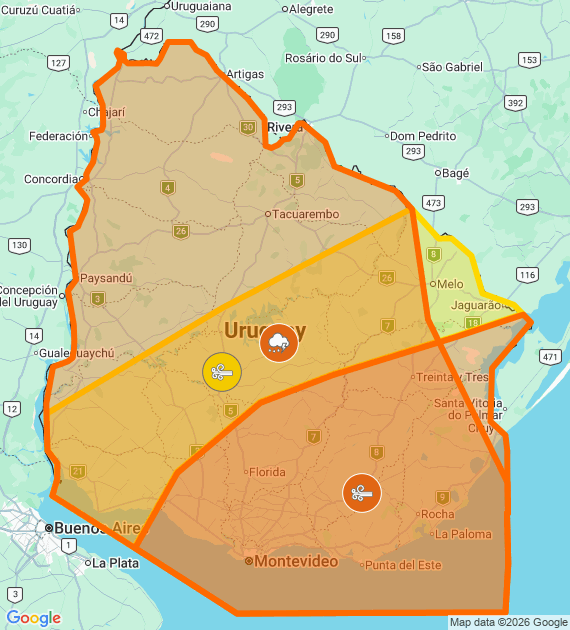 mario_bidegain's tweet photo. INUMET emitió una alerta NARANJA para todo el sur del País, con vigencia desde 11:30 hrs y se actualizará a las 16:00 hrs. y norte https://t.co/18ubF2H4CB