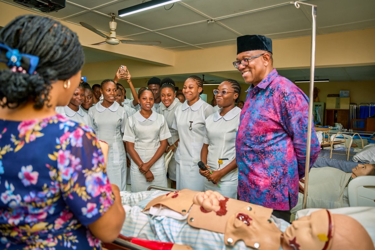 PeterObi's tweet photo. Supporting Healthcare Education with My Visit to Ibadan’s Nursing Institution.

After attending the 50th/15th Biennial Conference of the Methodist Church, I proceeded to the College of Nursing Sciences, Oluyoro, Ibadan, where I interacted with the management and students of the institution.

I reiterated my belief that education remains one of the strongest foundations for building a better nation, especially in critical sectors such as healthcare. The training of competent healthcare professionals is essential to improving the quality of care and strengthening our national development.

In keeping with my earlier commitment to continually support the institution, I donated another ₦10 million to assist the College in its important work of training future nurses and healthcare professionals. This is part of my continued commitment to investing in education and supporting initiatives that contribute to Nigeria’s future.

I also encouraged the students to take their studies seriously, reminding them that nurses occupy a vital place in the healthcare system. Their skills, compassion, and dedication are needed not only in Nigeria but across the world. I urged them to pursue excellence, uphold the highest standards of professionalism, and become worthy ambassadors of our country.

A new Nigeria is POssible. -PO