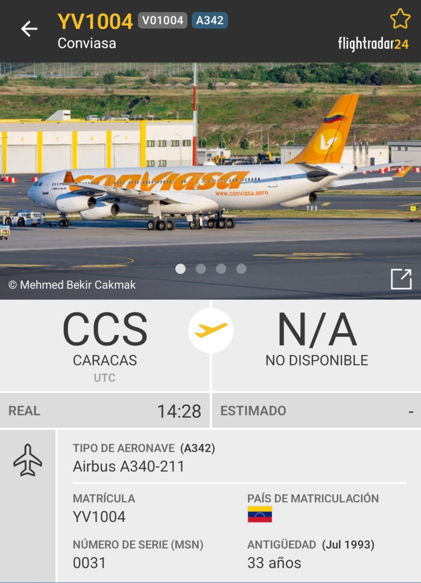 Arr3ch0's tweet photo. Avión Presidencial YV1004 saliendo de Maiquetía https://t.co/ShmrCrcLfD