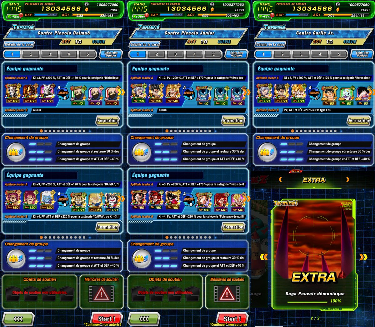 Ambre_thr's tweet photo. Mes teams pour toutes les missions du nouveau Dokkan Frontier EXTRA Saga pouvoir démoniaque 🔥 #DokkanBattle https://t.co/qCGltribzl