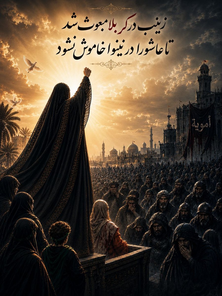 Yousefi4000's tweet photo. اگر فداکاری امام حسین (ع) در روز عاشورا اسلام را زنده نگه داشت
روشنگری‌های حضرت زینب (س) و امام سجاد (ع) نیز

 پیام آن قیام را به نسل‌های بعد رساند.

#روایت_مقاومت
#یا_لثارات_الحسین https://t.co/MeUyvSGN9n
