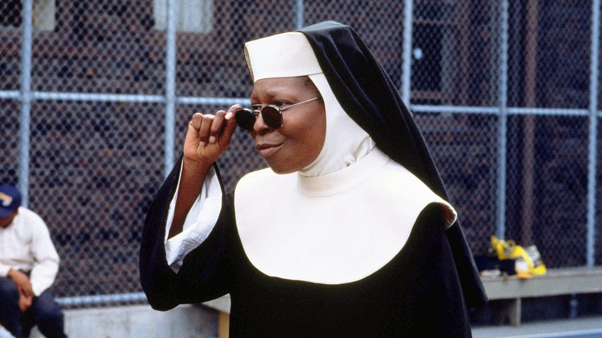 4Viewers's tweet photo. Whoopi Goldberg and Lauryn Hill star in comedy sequel, #SisterAct2 #BackInTheHabit - Now a big shot in Vegas, Deloris goes back undercover as a teacher to help a struggling school choir find its voice. Today at 4.40pm on @Channel4 https://t.co/TjWIquUThr