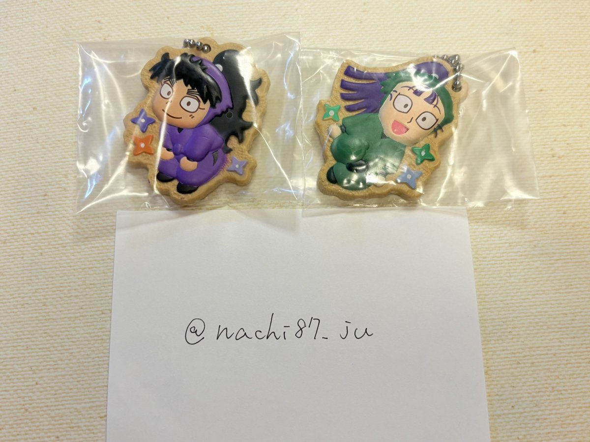 shachi_877t's tweet photo. 【交換】忍たま乱太郎 クッキーチャームコット

譲▶︎久々知兵助、立花仙蔵
求▶︎善法寺伊作、食満留三郎

⚠️印刷、インクの初期不良あります。交換のお問い合わせしておりますが、完了までに１ヶ月ほどかかる場合がございますのでご了承くださいませ。

検索からもお気軽にお声掛けください。 https://t.co/AHf6hBMxFz
