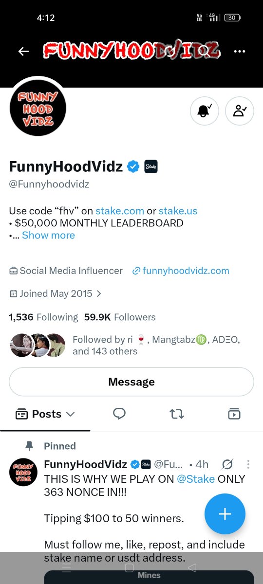 RafinXBT's tweet photo. @Funnyhoodvidz @Stake Well deserved! Congrats on another win 🥳
followed, liked & rt'd
Stake: Rafin269 https://t.co/xjEnC7wpPi