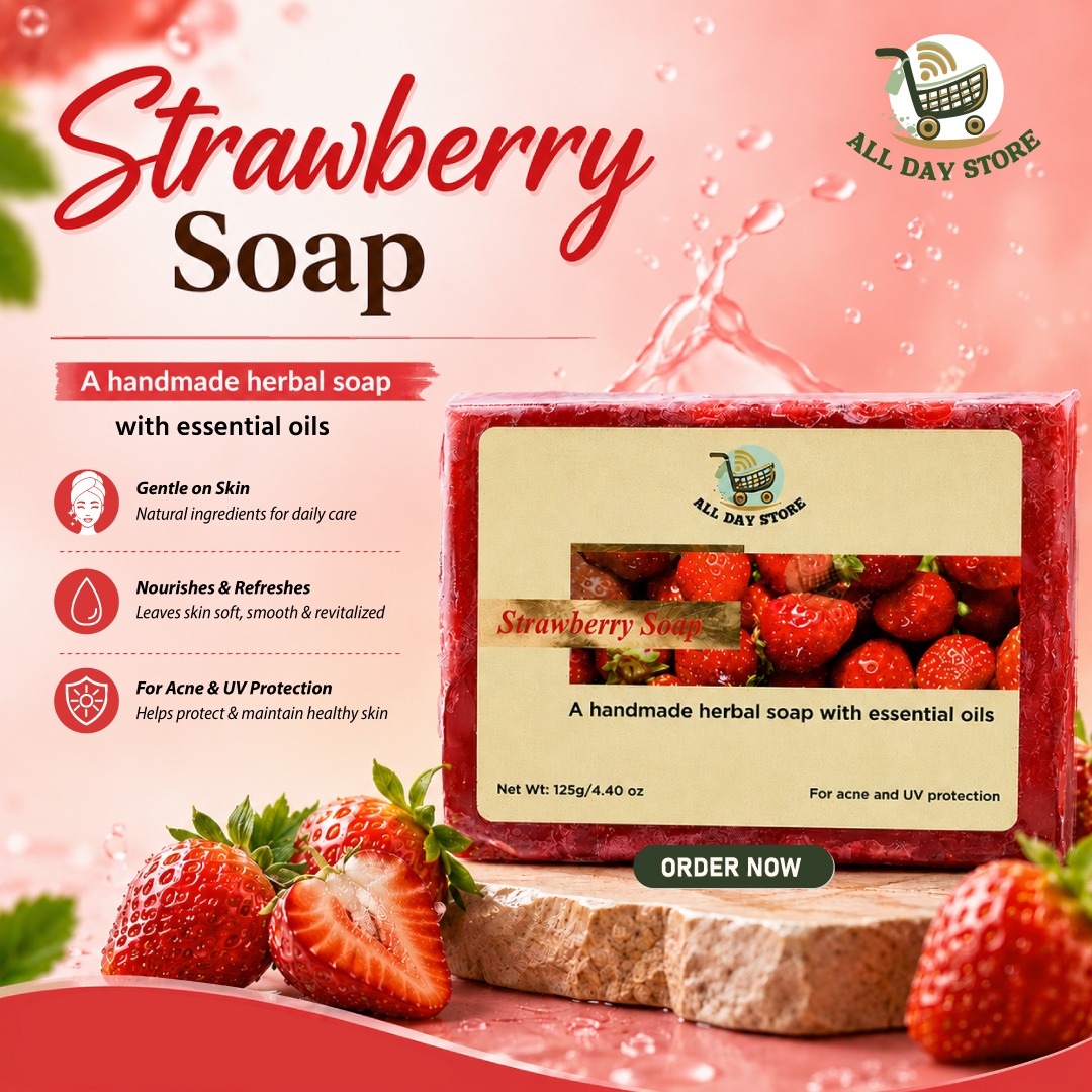 All_day_store's tweet photo. 🍓Indulge your skin with the sweetness of fresh strawberries!
Our Handmade Herbal Strawberry Soap is packed with essential oils that gently cleanse, nourish &amp; protect your skin from acne &amp; UV damage.
#StrawberrySoap #HandmadeSoap #GlowNaturally #AllDayStore #HerbalSoap #Sujitpaul https://t.co/ev76wmlfOP
