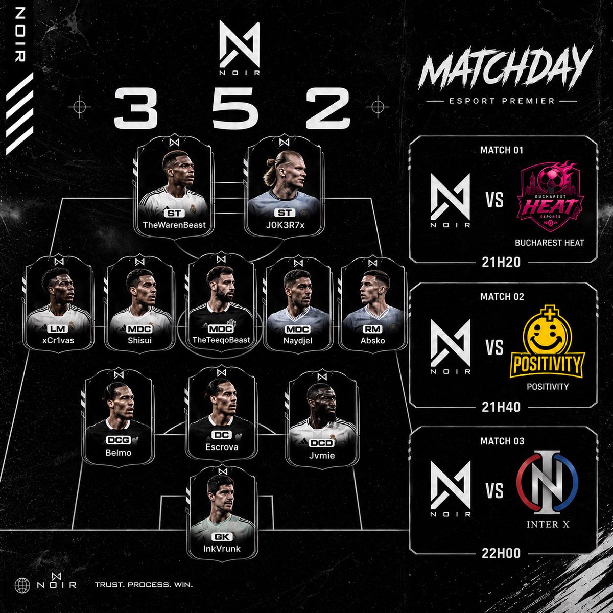 NoirVPG's tweet photo. 🖤Matchday🖤

Great reaction from the team yesterday with two great victories. Let’s carry that momentum into tonight and do it all over again ! 🔥

Trust the process.
@OfficialVPG @VPGPremier https://t.co/fXl9NFeYKj