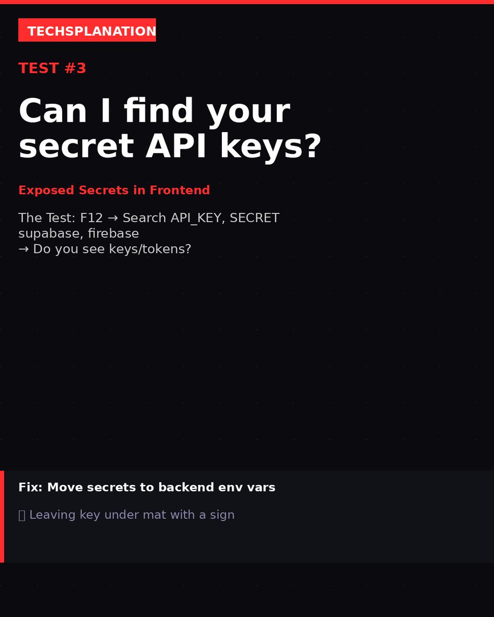 hibee054's tweet photo. 6 tests that break 90% of AI-built apps.

I turned them into a checklist.

Save it. Test your app this weekend. 👇

#Techsplanation https://t.co/5O94KyN2Nv