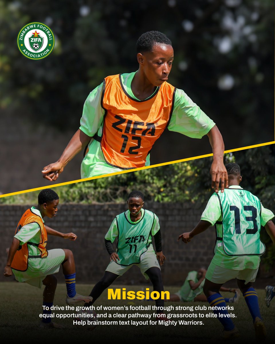 mightywarriorzw's tweet photo. A little reminder of what we're building together.

The mission in our Women's Football Strategy is simple: create more opportunities, strengthen our clubs, and build a pathway that gives every talented girl a chance to thrive.

This is how we grow the game.

#WomensFootball https://t.co/WtPRSsEmnz