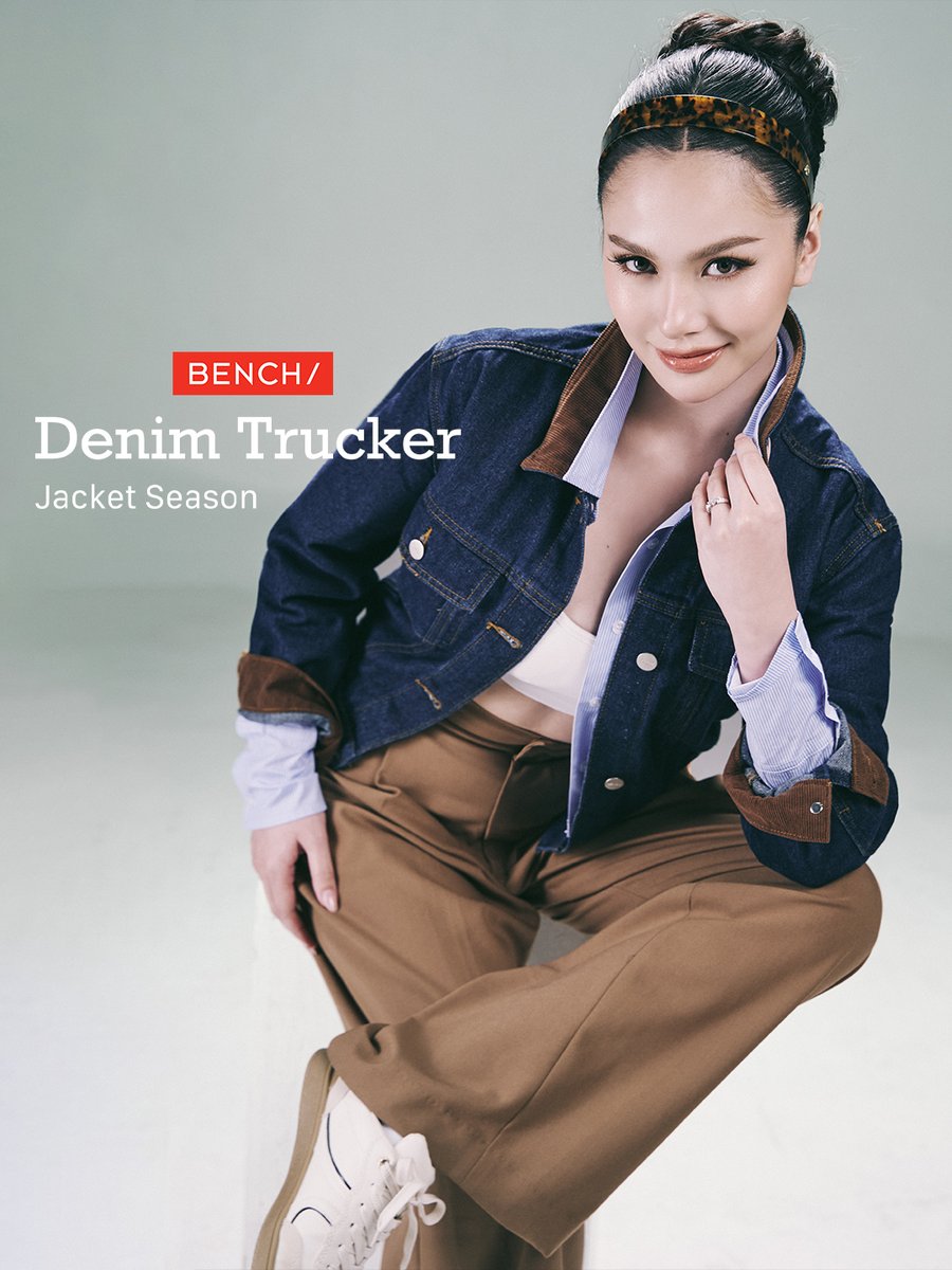 benchtm's tweet photo. Jayvee Lyn Lorejo proves that the Denim Trucker is a wardrobe staple. #BENCHJacketSeason
Get the look:
Denim Trucker Jacket (YJL0055DBBR) P1,299
Longsleeve Top (YLR0620BU2) P1,899
Lounge Bra (GUR0264CR1) P399.75
Wide-Leg Pants (BPS0395KH3) - P1,299
Buy Official, Buy Original! Get these products plus more from our official online stores:
🔗https://t.co/dCakf3y0ut
🔗https://t.co/8wgoInypJw
🔗https://t.co/UVQJ0Gsijm
🔗https://t.co/IOwcnZkcrg
🔗https://t.co/Z1geGbSCuM
Buy only from official BENCH stores and online platforms to ensure authentic and high-quality products.