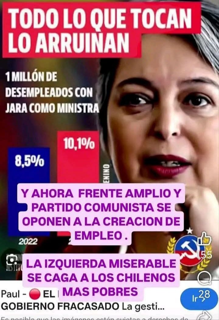 MariaCe85243811's tweet photo. @elfrente_amplio USTEDES FRENTE AMPLISTA DEJARON UN PAIS EN LA MISERIA POR QUE  JAMÁS HAN GENERADO TRABAJÓ PARA EL PUEBLO SOLO LE ROBAN AL PUEBLO GRACIAS A LA DERECHA EMPRESARIOS QUE GENERAN TRABAJÓ Y MANTIENEN EL PAIS ESTABLE PUDIMOS SOBREVIVIR ESTOS CUATRO AÑOS DEL GOBIERNO COMUNISTA DE BORIC https://t.co/iYUFSNQkpG