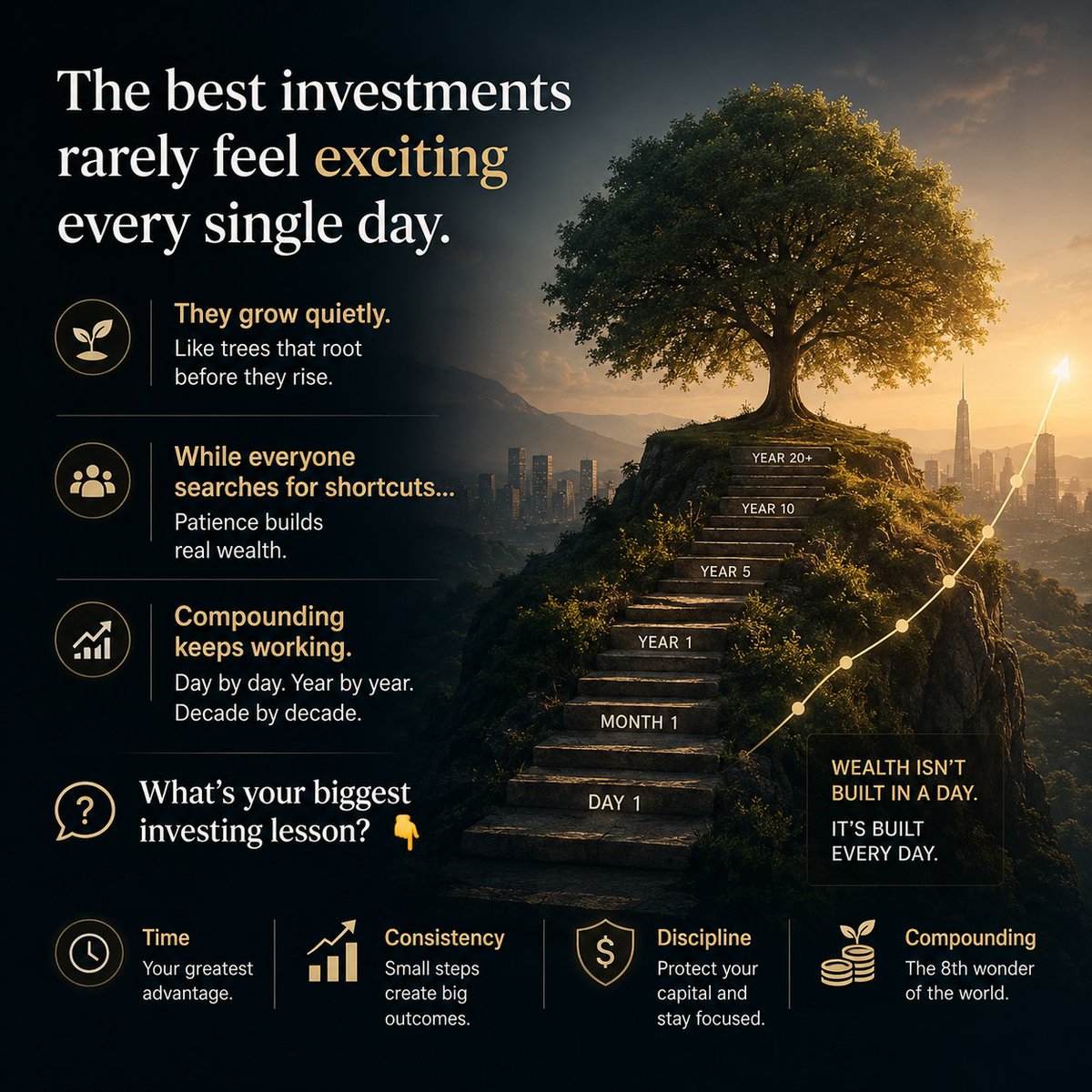 YimaJR's tweet photo. The best investments
rarely feel exciting
every single day.

They grow quietly.

While everyone
searches for shortcuts...

Compounding keeps working.

What's your biggest investing lesson? 👇

#Investing #Wealth #Stocks #Finance https://t.co/iwWESMaP9g