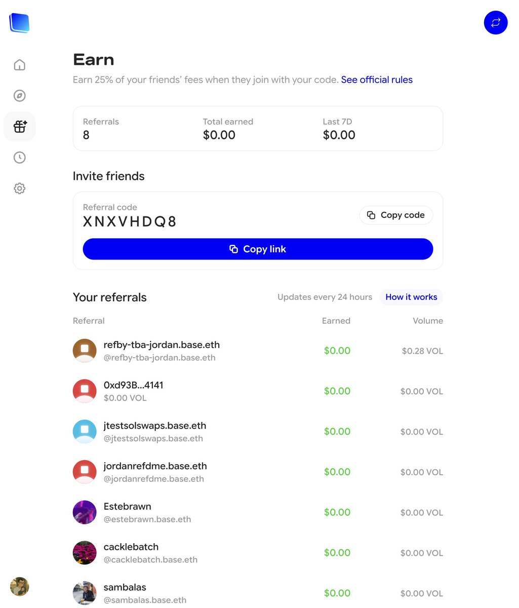 Based_Africa's tweet photo. Your frens are only a tab away.
@baseapp referrals are now available on the web. https://t.co/TPymuZiVSO