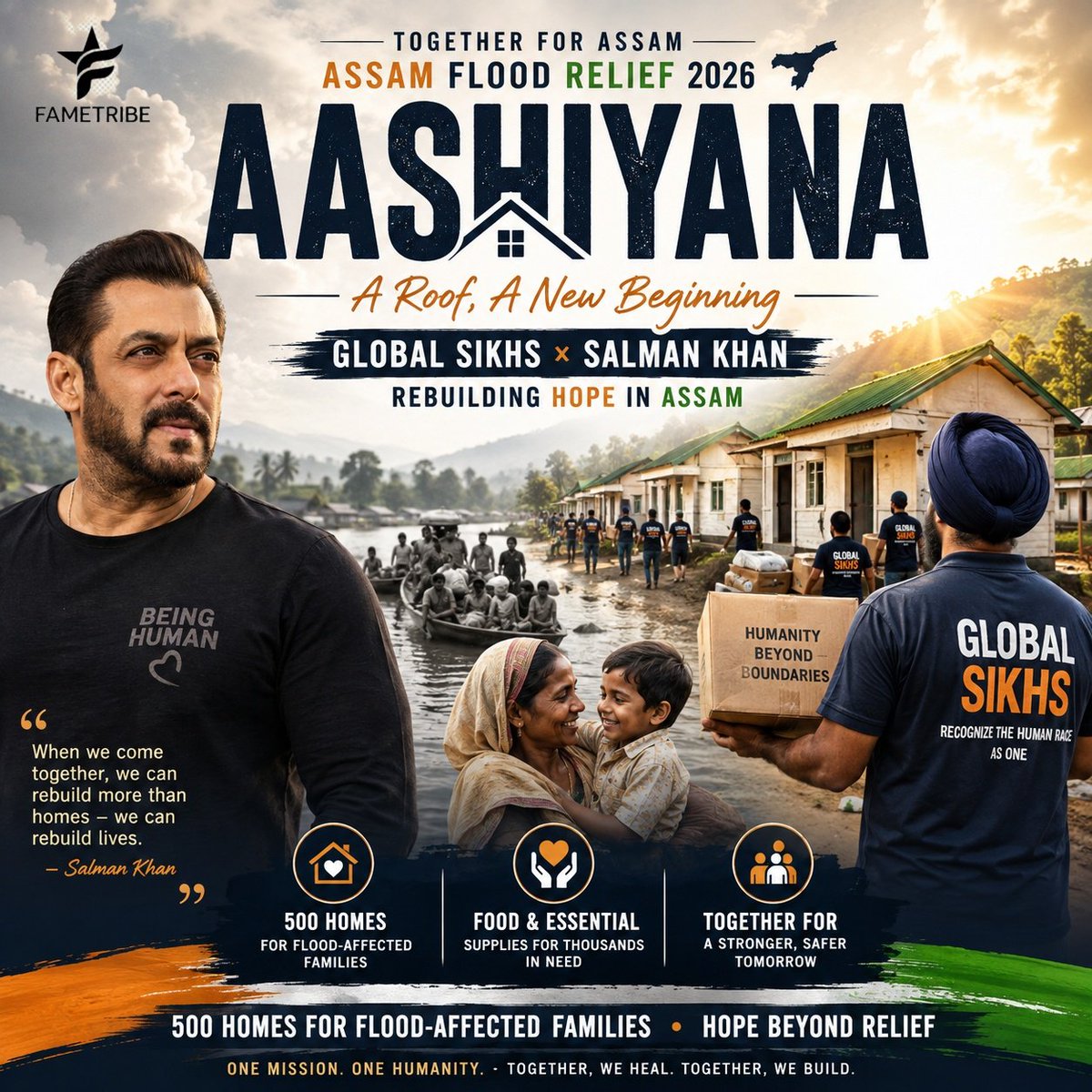FameTribe_'s tweet photo. Like always, standing for humanity. ❤️🏡 #AASHIYANA 
#salmankhan #globalsikhs #beinghuman https://t.co/WU0bv1QZro