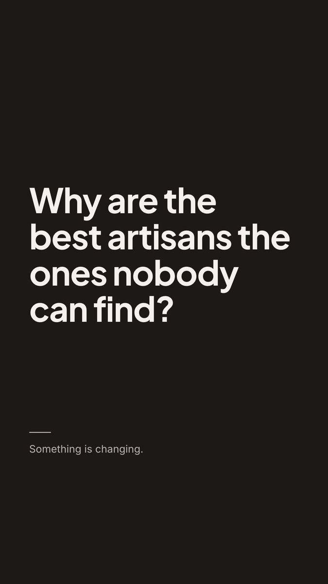 usekrafii's tweet photo. Great artisans don't always struggle because they lack skill.
Sometimes they struggle because they lack visibility.
Do you agree? https://t.co/IhNY8c5yID