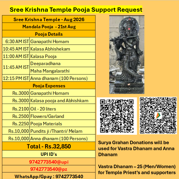 Pradeep_M_Nair's tweet photo. @gulmargEura @NR_Tatvamasi @HappySi99321047 @Shivaji_81 @GuhanRamya @srivaraha_67 @LaxmiSeshaiyer @mmpandit @ramiyengar @flawsaphor @Gopalee67 @vijayvaani @SparesofWar @ramisright @Iyerpatriot @Swamijitweets @srjk22 @Kunthavi5 @lalitha_jr @ReclaimTemples @kanimozhi @GhorAngirasa @MadhvaHistory @krithikasivasw @Krishnadr @ramapriya1989 @Ethirajans @daksinvrindavan @Rudra_Virabadra @Orangewireindia @Valluva_Bharati @dhingramahima9 @raghavan245 @gurichopra @SanjayBalram @lotophagus @NarenMenon1 @PplOfIndia @jananisampath @shalz6 @Pavanasoonu @KarunaGopal1 @harry3165 🙏Pooja Support Request
Kindly requesting your support to conduct pooja's in Temples(Sarpa &amp; Krishna)

Grahan Donation-Vastram

Ashlesha Pooja-12 Aug
Uttara Phalguni Pooja-15 Aug 
Mandala Pooja-21 Aug

UPI ID's:  
9742773540@UPI 
9742773540@PZ      
Amount Request: Rs.44,975 https://t.co/ObNDGM2dNL