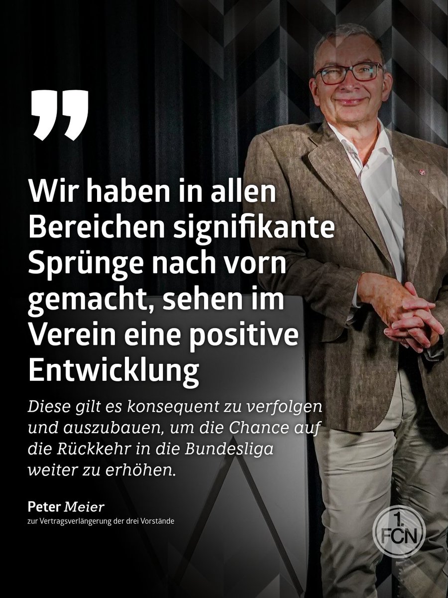 1_fc_nuernberg's tweet photo. 💬 AR-Vorsitzender Peter #Meier:
"Wir waren bereits seit einiger Zeit im Austausch, haben großes Vertrauen in die handelnden Personen und haben diese wichtigen Entscheidungen im Aufsichtsrat schließlich einstimmig und vor allem aus inhaltlicher Überzeugung getroffen."
#fcn https://t.co/Dyqe7wL99f