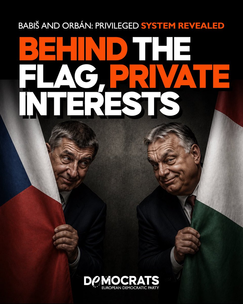 democrats_eu's tweet photo. A new cross-border investigation by @VSquare_Project reveals how #Agrofert, the conglomerate linked to Andrej #Babiš, allegedly benefited from a privileged system built under Viktor #Orbán in Hungary. According to the investigation, political connections opened the door to favourable loans, public subsidies and business opportunities worth hundreds of millions of euros.
Nothing new. Populists wrap themselves in the national flag, but their real priority is always personal gain. That is how authoritarian systems operate. Europe is different. Here, no government should ever turn the state into a personal cash machine 🇭🇺 🇨🇿