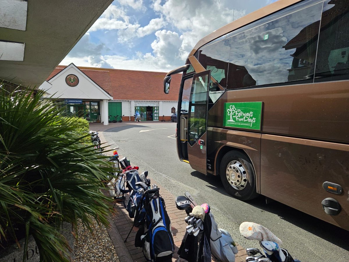 FairwaysFundays's tweet photo. The @chasingscratch0 group are in for a very special day at the historic @Royaldublin1 today on Day 4 of their tour. Paddy &amp; Gary from the F&amp;F team and the brilliant team from The Royal Dublin Golf Club are going to make this a day to remember for all involved 🇮🇪☘️⛳️ https://t.co/aVviVLvPF0