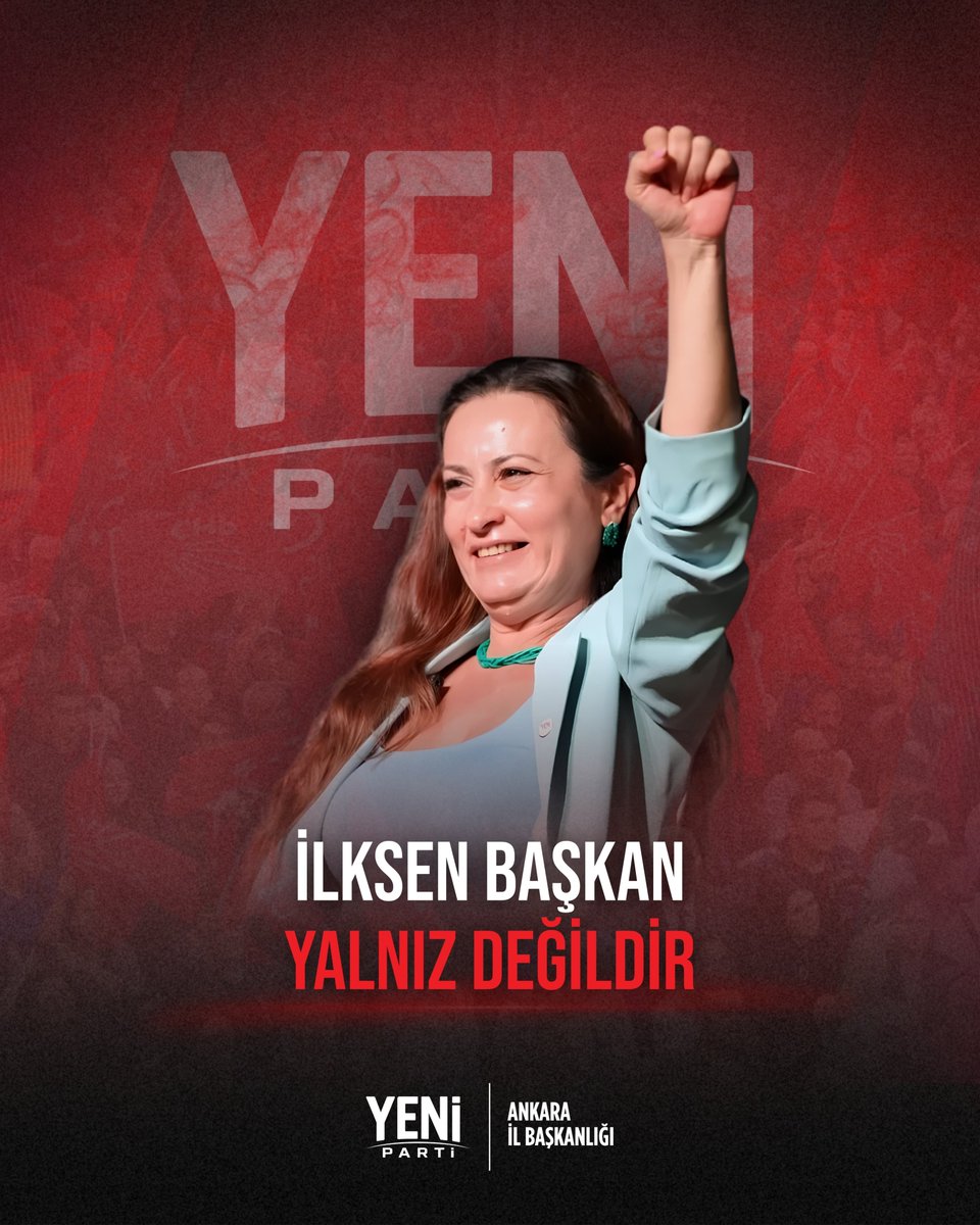 yepankara's tweet photo. Yeni Parti Manisa İl Başkanımız İlksen Özalper yalnız değildir!

İlksen Başkanımızın gözaltına alınarak Ankara’ya getirilmesi, iktidarın yargı eliyle siyasete yön verme girişimlerinin yeni bir halkasıdır.

Kirli oyunların, baskıların ve sindirme politikalarının farkındayız. Ne yaparsanız yapın nafile; baskılarınızla bizleri yıldıramayacak, mücadelemizden geri adım attıramayacaksınız.

İl Hukuk Komisyonumuz süreci yakından takip etmektedir.

İlksen Başkanımızın sonuna kadar yanındayız!

@av_ikaraca