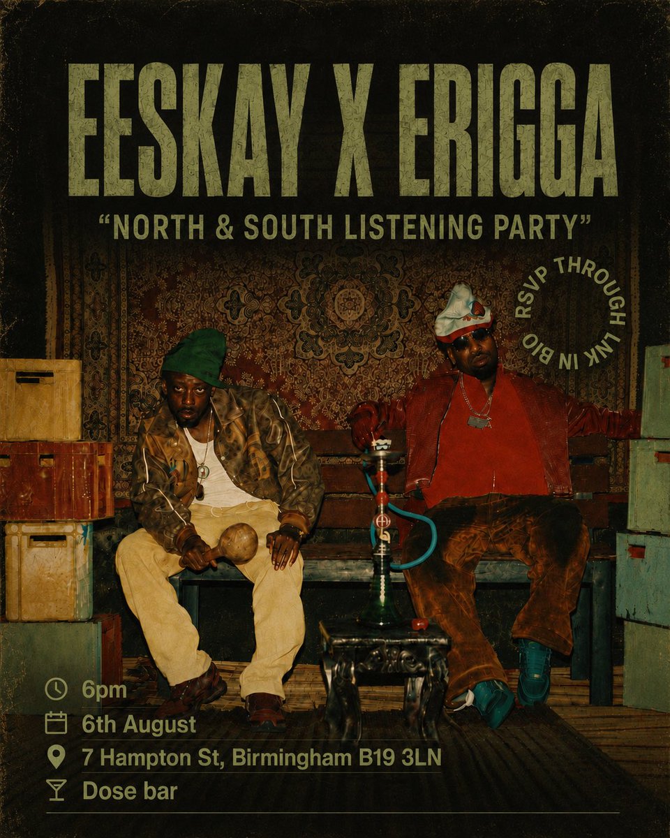 agbalagbatweets's tweet photo. BIRMINGHAM 🇬🇧| North &amp; South EP Listening Party  TODAY 

Come through for an intimate session of the newly released EP #NAS!  

📍Dose Bar, Birmingham🇬🇧 

⏰ 6 PM  

Guest List Only!  RSVP via LINK: https://t.co/GQUj62Emql https://t.co/8VwdcvP9h1