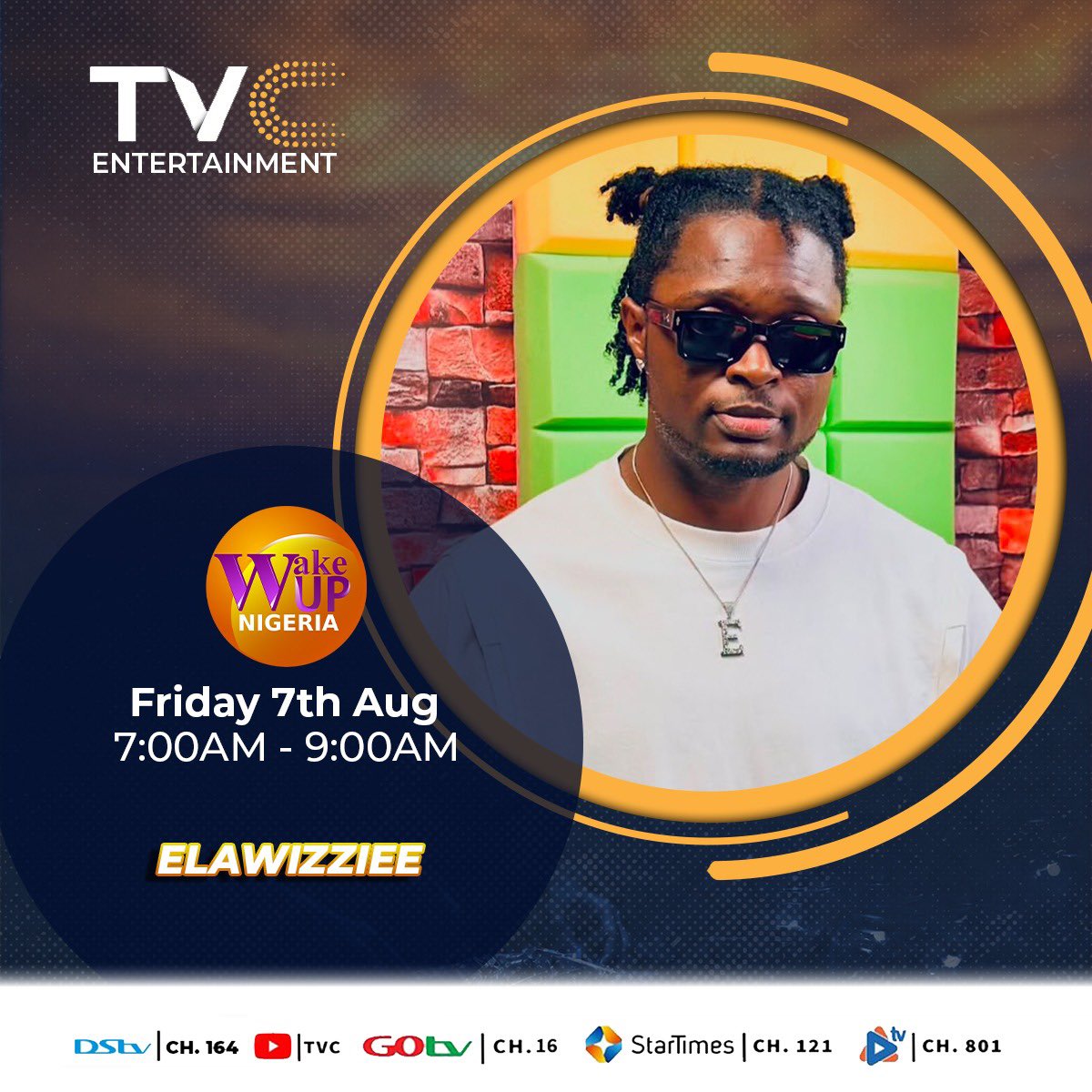 ELAWizziee's tweet photo. Catch me LIVE on @TVCconnect Wake Up Nigeria! Show☀️

We’ll be talking music, the journey so far, and what’s next. If you’ve been supporting me, this one’s for you. ❤️

📍 TVC Entertainment
📅 Friday, 7th August
🕖 7:00 AM – 9:00 AM

Don’t miss it! 🎤🔥 https://t.co/HrKnHVufmJ