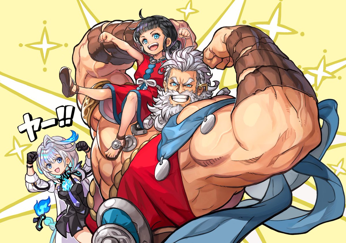 rpg_AE_staff's tweet photo. アナデン夏の風物詩？！

作者：マツモト
一言：みなさんも熱中症にお気をつけくださいませ！ムキっ！
#アナデンスタッフアート #アナザーエデン https://t.co/xC4rSWjtoj