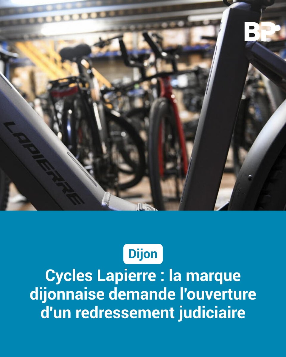 Lebienpublic's tweet photo. La marque dijonnaise Cycles Lapierre annonce avoir demandé l'ouverture d'un redressement judiciaire.
➡️ https://t.co/n2P5Dt1GXt https://t.co/25NQZkWMQt