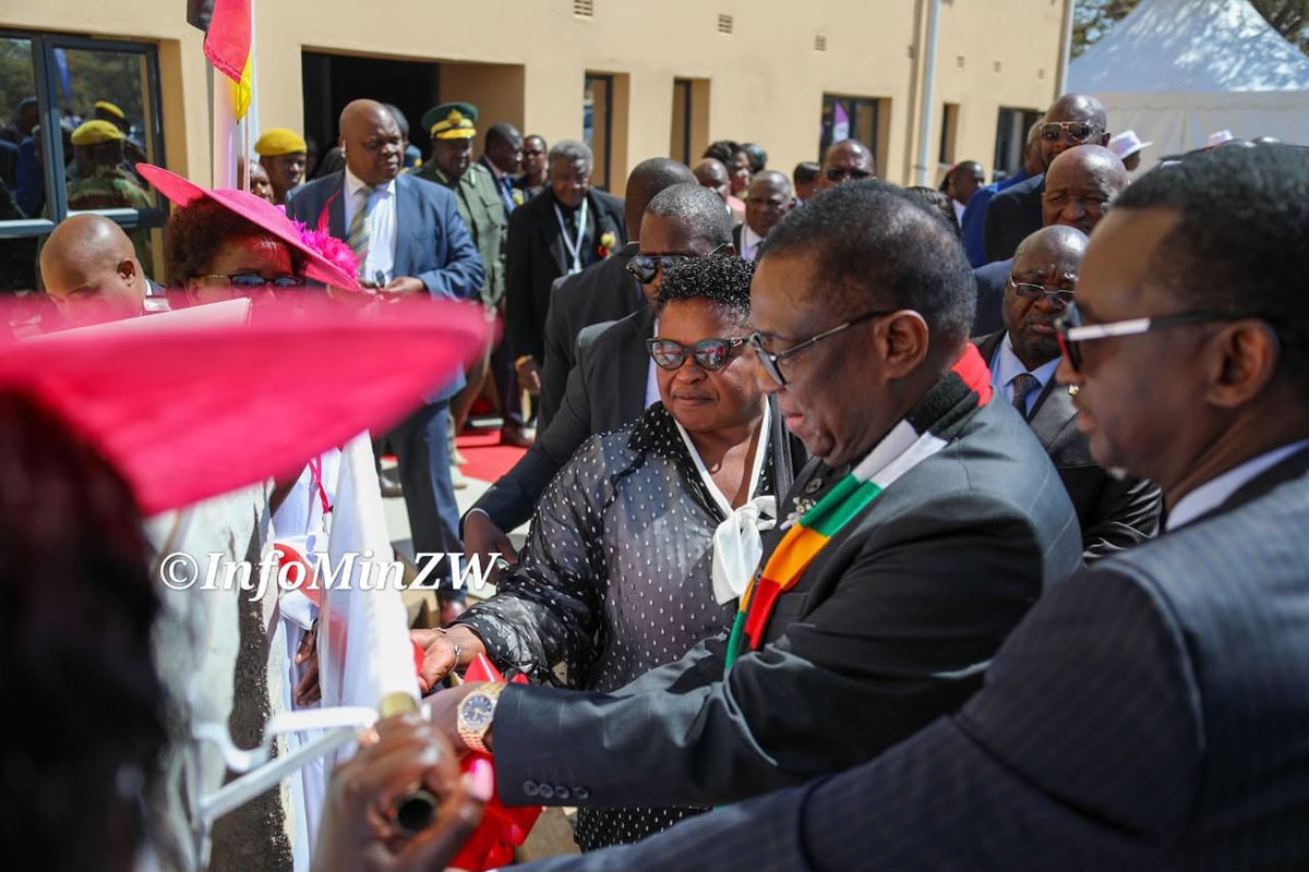 INFODESKK's tweet photo. His Excellency, President Emmerson Mnangagwa has unveiled the commemorative plaque for AFM in Zimbabwe Vineyard Assembly and handed over 3 vehicles to be used by church officials.
#NDS2 
#Vision2030 https://t.co/shBFyW28tm