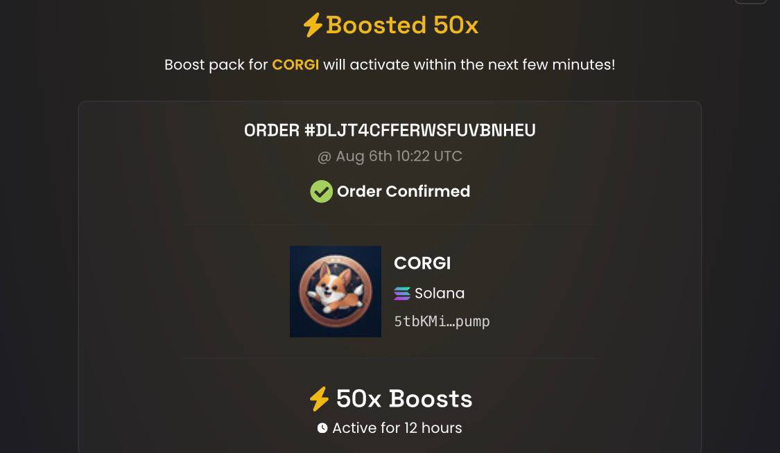 CORGI_OnSol_'s tweet photo. The X50 Boosts Pack is officially live for $CORGI 

The best is yet to come, stay locked in 

5tbKMipeRkK8JeAWfXKfsWWdXKgLo7XKf38ZDQtzpump https://t.co/HhFOs4ocPU