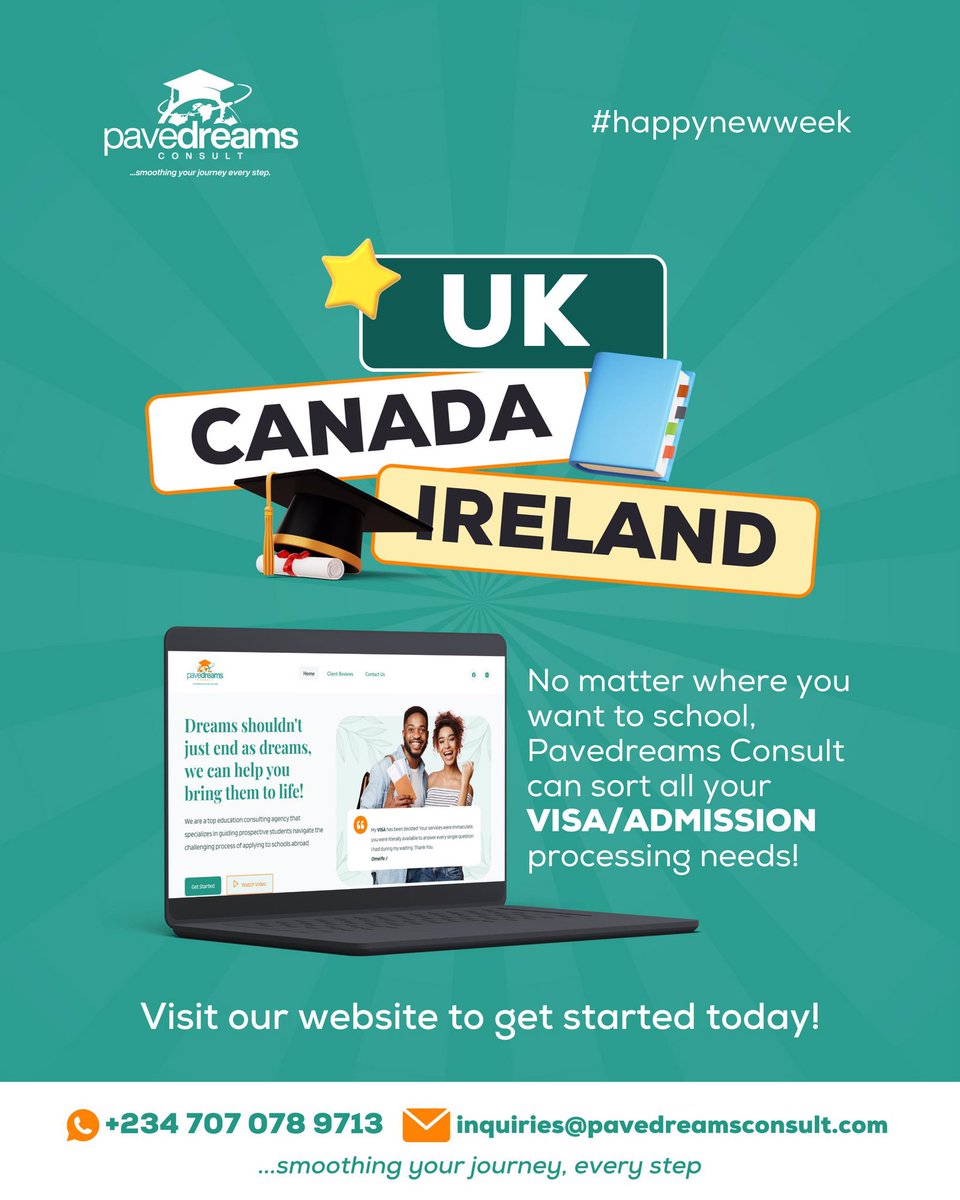 PaveDreams's tweet photo. Start your January 2027 intake application now🤗

#PaveDreams #Abroadstudy https://t.co/IRnaN5jOlA