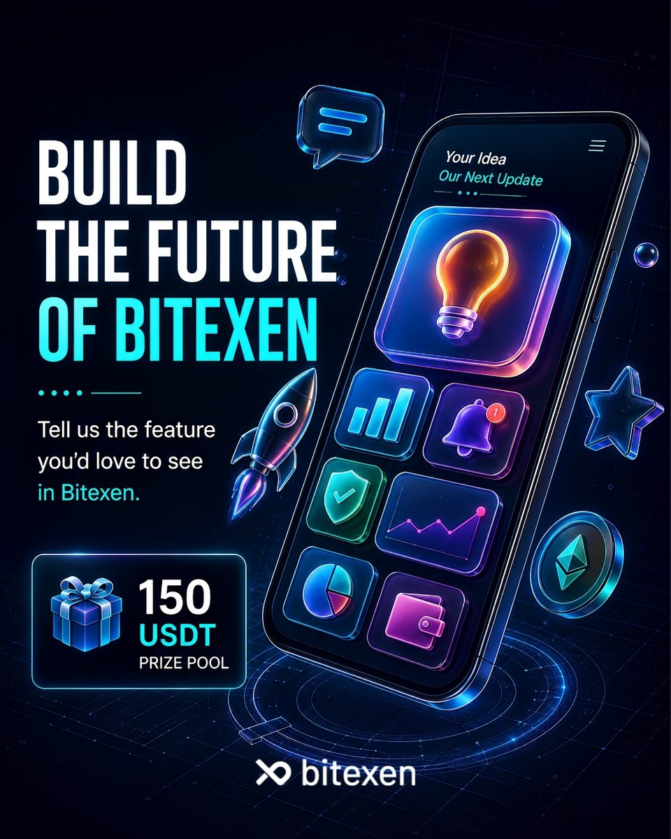 bitexencom's tweet photo. 🚀 BUILD THE FUTURE OF BITEXEN

What feature would you love to see in Bitexen? 💡

Share your idea in the comments and help shape the future of Bitexen. The most creative ideas could earn a share of our 150 USDT Prize Pool! ✨

🏆 150 USDT Prize Pool
💬 Comment the feature you'd love to see in Bitexen.
Your idea could inspire what's next. Join the conversation and share your vision! 🚀

📌 Participation Details
🔹 Like this post and follow @bitexencom 
🔹 Comment the feature you'd like to see in Bitexen
🔹 Deadline: August 13, 2026

🏅 Reward Conditions
✨ 10 participants will be randomly selected from all eligible entries
✨ The 150 USDT Prize Pool will be shared among the selected winners
✨ Winners will be contacted via DM
✨ A verified Bitexen Global account is required

💡 Share your idea, inspire the future of Bitexen, and compete for a share of the 150 USDT Prize Pool!