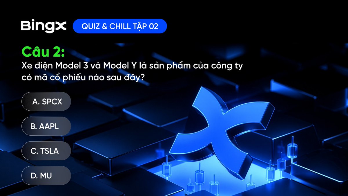 BingXVietnam's tweet photo. 🧠 Quiz & Chill #2: Hiểu Cổ Phiếu - Trade Tự Tin

Cơ hội chia thưởng $1,000 dành cho trader mê cổ phiếu!
Mời bạn chinh phục 03 câu hỏi của tập 02!

📅 Thời gian: 06/08 - 13/08/2026
🎁 Phần thưởng:
   → 10 bạn may mắn trả lời đúng 03 câu - Nhận $10/bạn
   → 10 bạn mới trả lời đúng 03 câu & mở giao dịch TradFi lần đầu - Nhận $10/bạn (FCFS - Chắc chắn có thưởng)

🔥 Thể lệ:
Bước 1: Follow X @BingXVietnam & Đăng lại bài viết này
Bước 2: Điền đáp án & UID của bạn vào biểu mẫu: https://t.co/nIcpTAGddA

Tham gia thử sức & săn thưởng ngay!
--
Nội dung này được cung cấp vì mục đích thông tin, không cấu thành lời mời, đề nghị hay khuyến nghị sử dụng dịch vụ. Giao dịch luôn tiềm ẩn rủi ro biến động giá.
———
BingX - Nâng Tầm Nhà Giao Dịch
Khám Phá Các Đặc Quyền Người Mới:
https://t.co/NYCnjCCINL