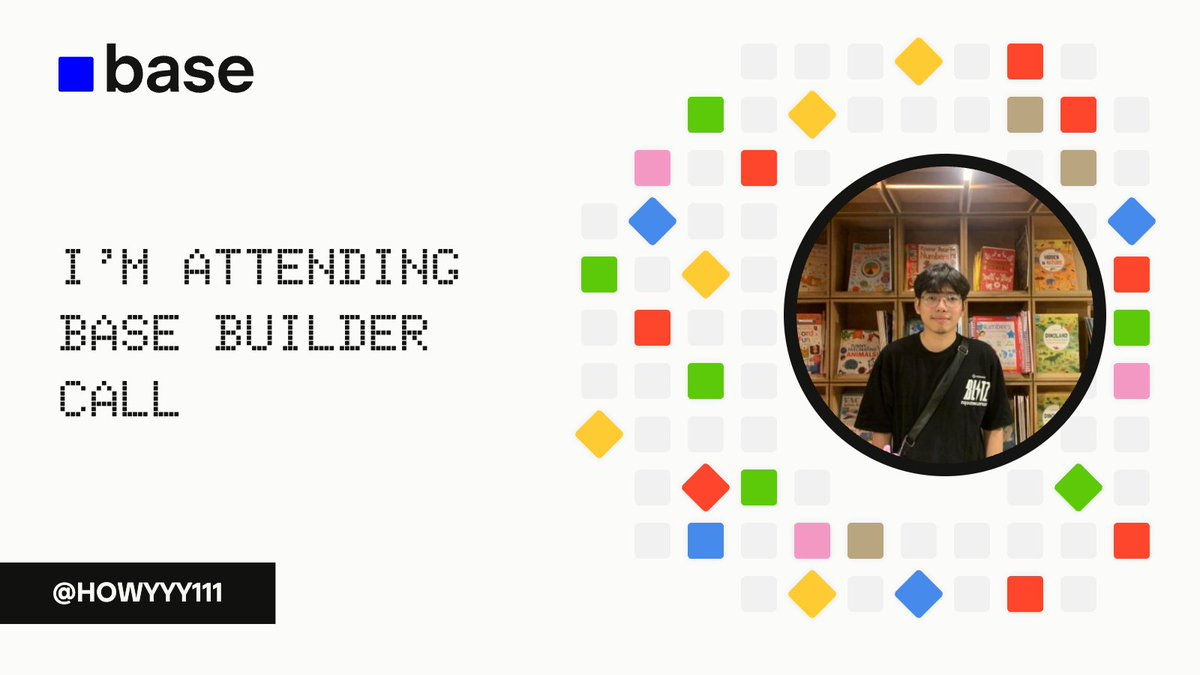 howyyy111's tweet photo. I’m attending the @base Builder Call.

Create your card: https://t.co/Ofs4HuHeB1

https://t.co/jwCcCff39b https://t.co/cuo9dPPujR