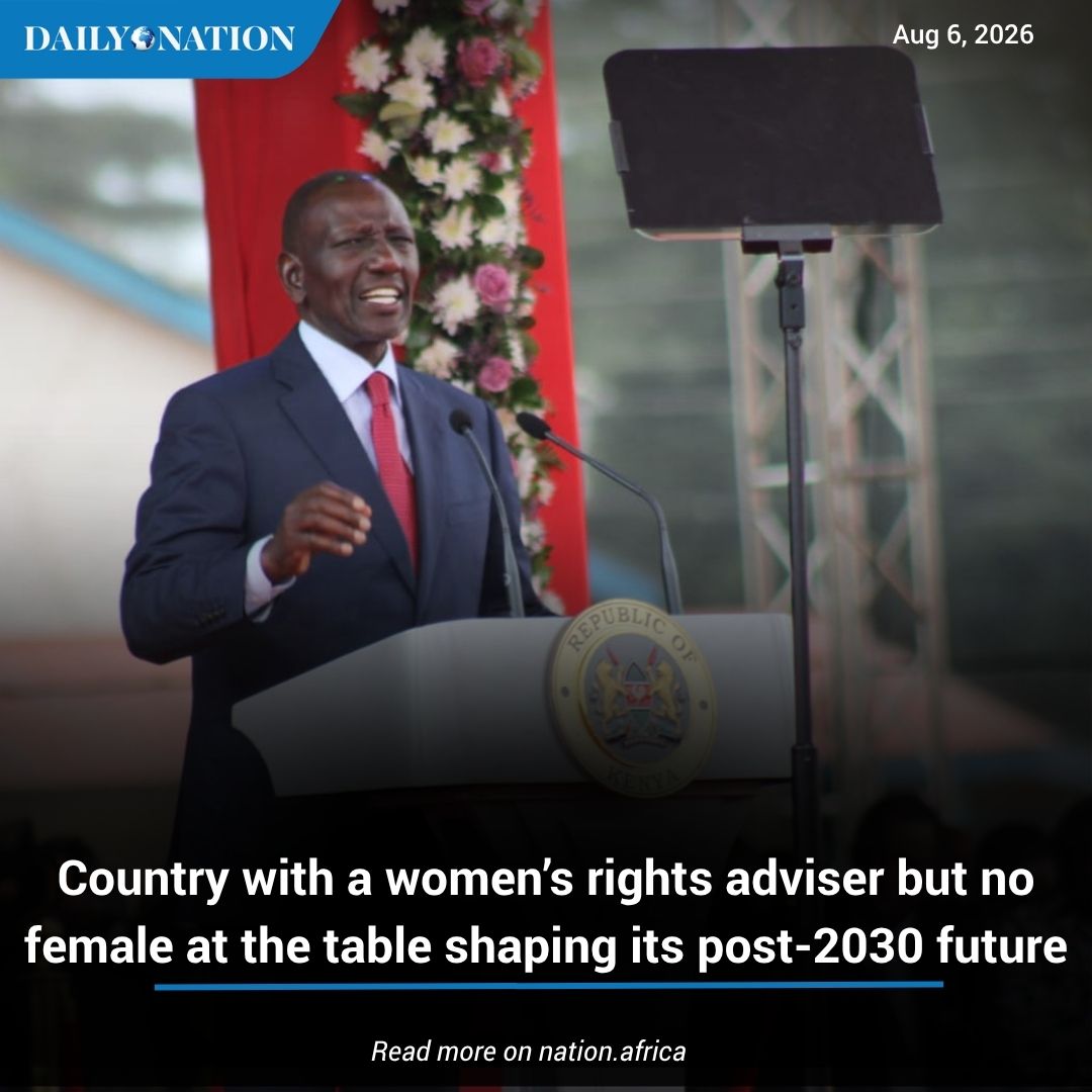 NationAfrica's tweet photo. Fresh appointments to key state advisory bodies reignite questions over President William Ruto's commitment to the two-thirds gender rule.
Despite creating the Office of the Women's Rights Adviser, critics say women remain underrepresented in influential government positions.  #NationGender https://t.co/xccPVUPac6