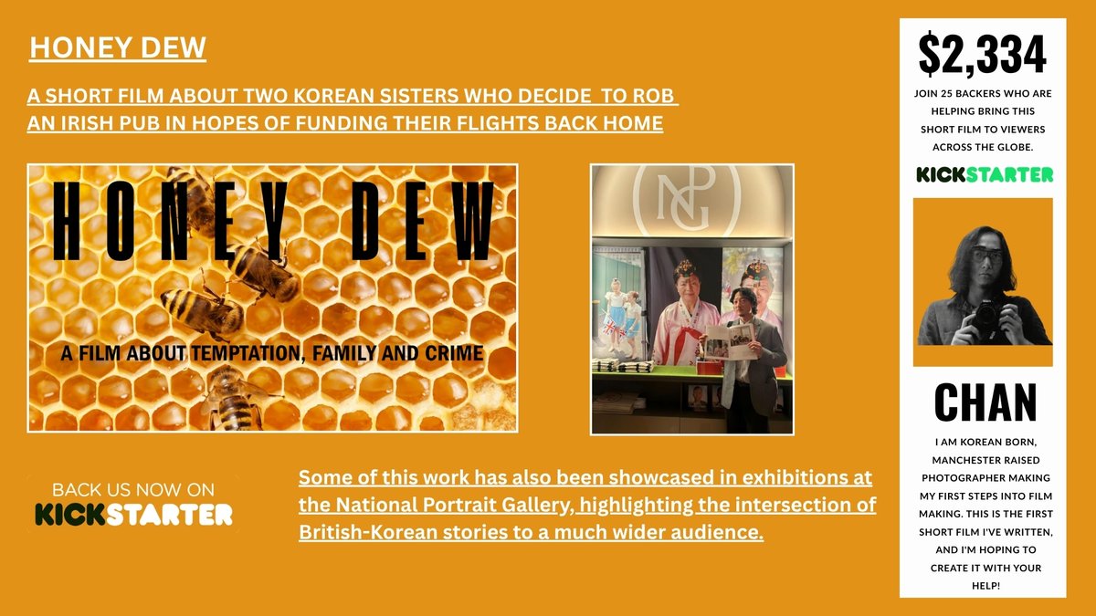 Crowdfundingrev's tweet photo. HONEY DEW is a bold British-Korean dark comedy blending humor, heart, and chaos into one unforgettable story. If you love fresh, independent cinema, this is a film worth backing.
🚀 Support the Kickstarter:
https://t.co/Yd6HkwThQi
#Kickstarter #HoneyDew #IndependentFilm https://t.co/H9wYtC4h81