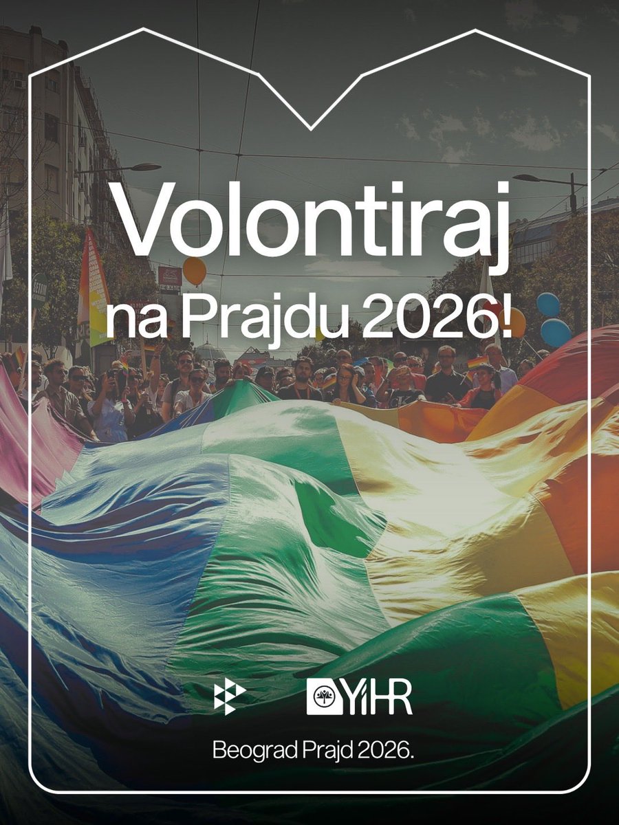 belgradepride's tweet photo. 🌈Inicijativa mladih za ljudska prava, u saradnji sa Beograd Prajdom i partnerskim organizacijama, poziva te da postaneš deo volonterskog tima Beograd Prajda 2026, koji se održava od 31. avgusta do 6. septembra 2026. godine u Beogradu.

🔗Link za prijave: https://t.co/GkzOjhoz99 https://t.co/Mda3huYALl