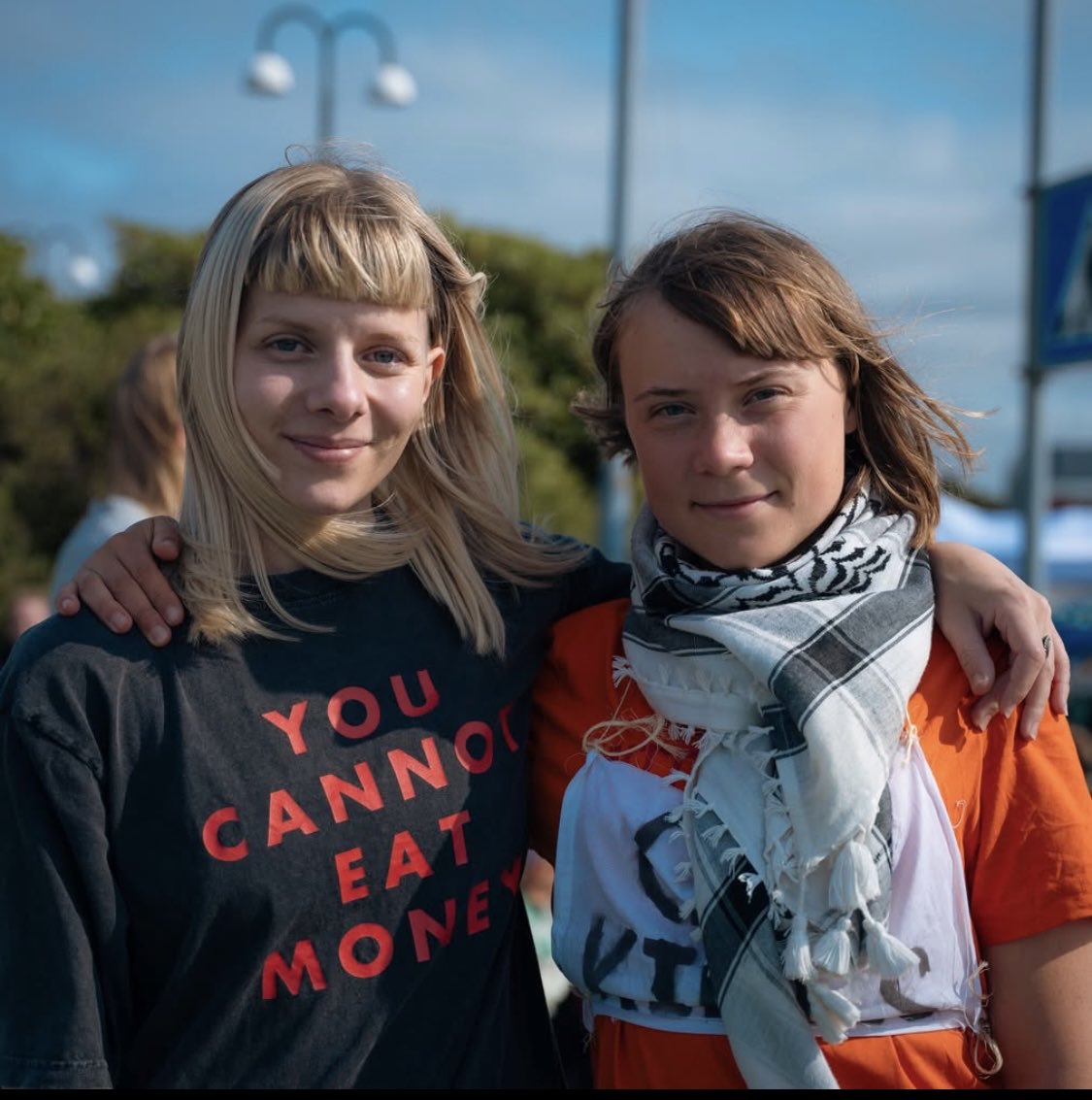 landpalestine's tweet photo. Aurora and Greta Thunberg together for Palestine https://t.co/GTPgPyR9Vu