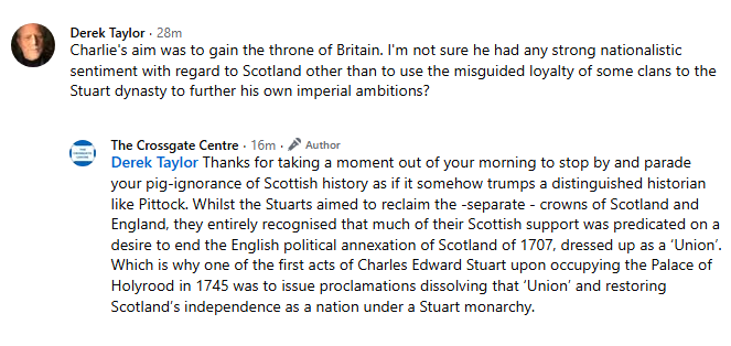 CrossgateCentre's tweet photo. Not to mention that when Charles Stuart raised the standard at Glenfinnan at the start of the ‘45, the shout that went up from the assembled troops was “Prosperity to Scotland and No Union!” A motto also engraved on the blades of many  Scottish swords carried in the ‘15 &amp; ‘45. https://t.co/upR66Ettml